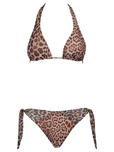 Pin Up Triangle Vela Bikini In Brown