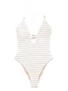 Pin Up Marina Gold One-piece Swimsuit Clothing In Neutral