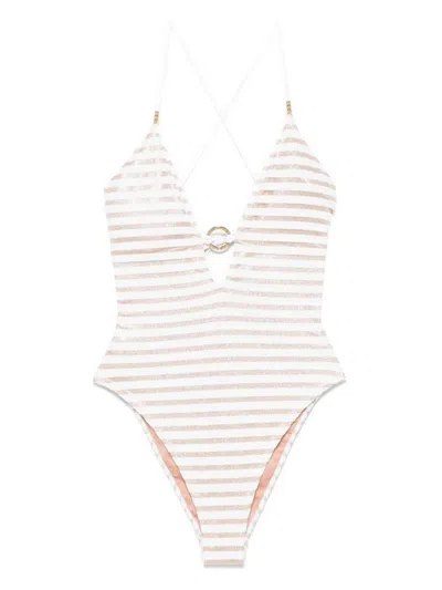 Pin Up Marina Gold One-piece Swimsuit Clothing In Neutral