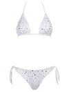 Pin Up Rain Triangle Bikini In White