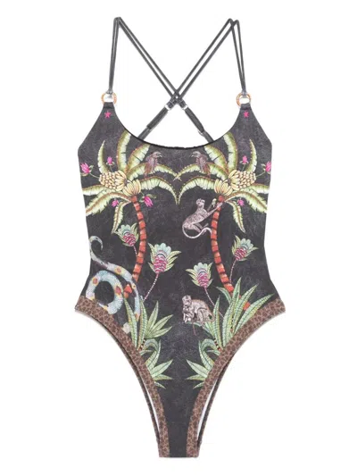 Pin Up Safari Print Anelle One-piece Swimsuit Clothing In Multi