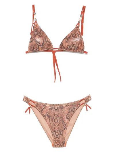 PIN UP SNAKE PRINT TRIANGLE BIKINI