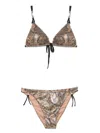 Pin Up Snake Print Triangle Bikini Clothing