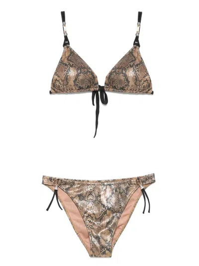PIN UP SNAKE PRINT TRIANGLE BIKINI