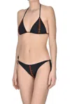 Pin Up Stars Embellished Triangle Bikini In Black