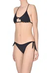 Pin Up Stars Embellished Triangle Bikini In Black