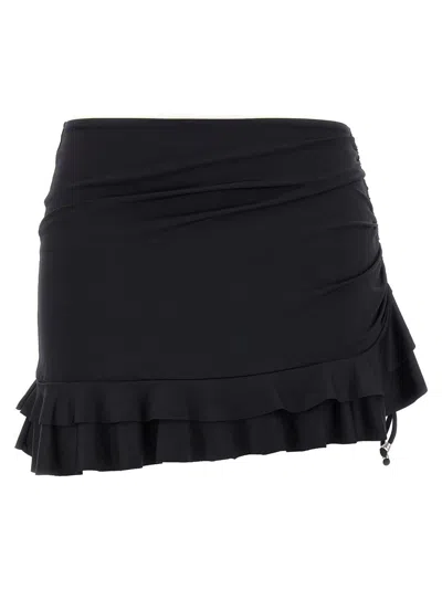 Pin Up Stars Pin-up Stars Flounces Skirt In Black