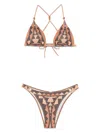 Pin Up Stars African Intreccio Triangle Bikini With Studs