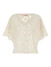 Pin Up Stars Pin-up Stars Macramé Blouse In Neutral