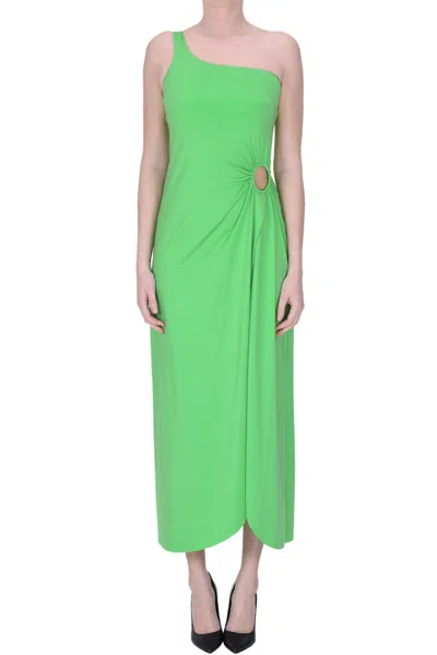 Pin Up Stars One Shoulder Dress In Green