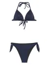 Pin Up Stars Push Up Triangle Bikini With Strass In Blue