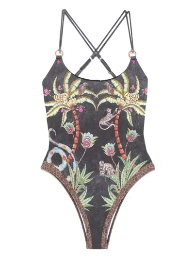 Pin Up Stars Safari Print Anelle One-piece Swimsuit
