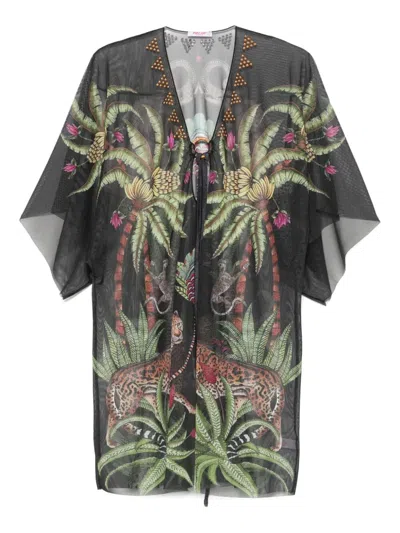 Pin Up Stars Safari-print Tulle Poncho Dress In Animal Print