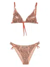 Pin Up Stars Snake Print Triangle Bikini