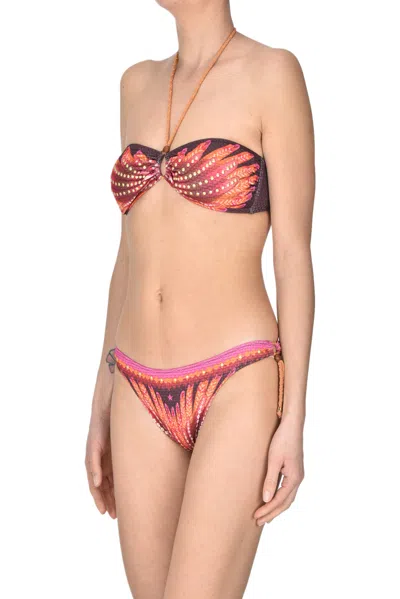 Pin Up Stars Studded Bandeau Bikini In Multi