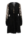 Pin Up Stars Woman Mini Dress Black Size S Viscose, Lurex In Black