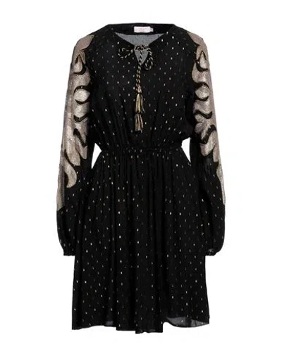 Pin Up Stars Woman Mini Dress Black Size S Viscose, Lurex
