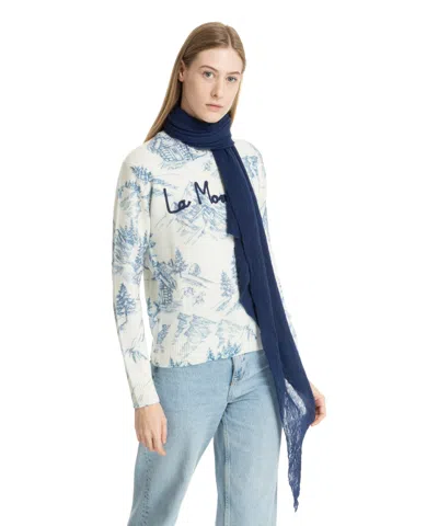 Pin1876 By Botto Giuseppe Cashmere Scarf In Blue