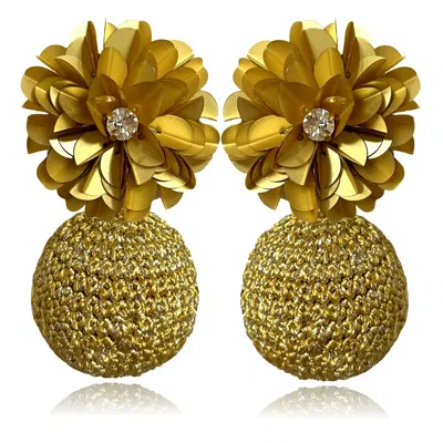 Pinar Ozevlat Women's Blossom Bon Bons Gold Earrings