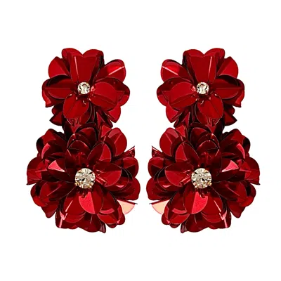 Pinar Ozevlat Women's Blossom Drop Earrings Red