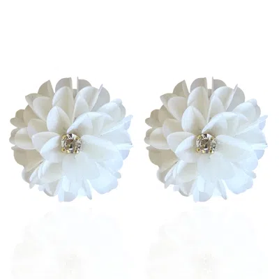 Pinar Ozevlat Women's Blossom Stud White