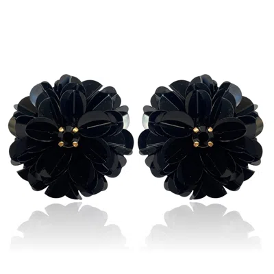 Pinar Ozevlat Women's Blossom Studs Black