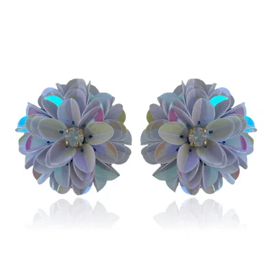 Pinar Ozevlat Women's Blue Blossom Studs Sky
