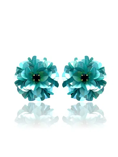 Pinar Ozevlat Women's Blue Blossoms Turquoise