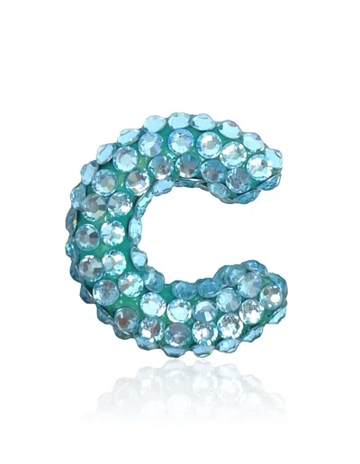 Pinar Ozevlat Women's Blue Lily Ear Cuff Aqua