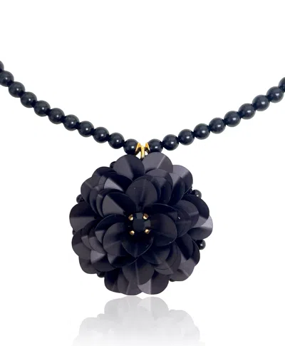 Pinar Ozevlat Women's Floravelle Necklace Mid-night Black