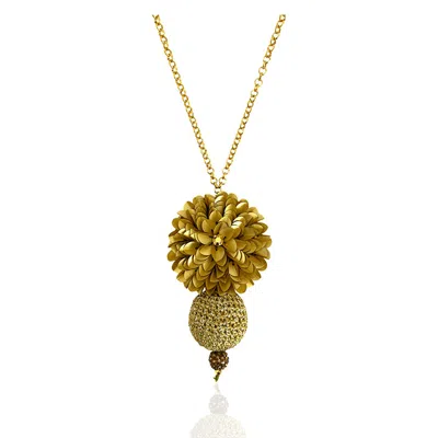 Pinar Ozevlat Women's Gold Dahlia Bon Bon Lariat
