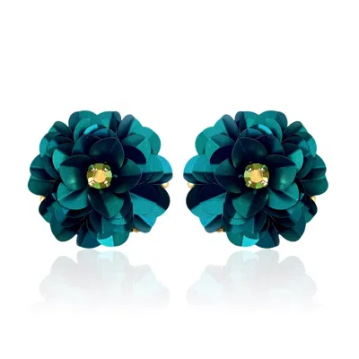 Pinar Ozevlat Women's Green Blossoms Forest In Blue