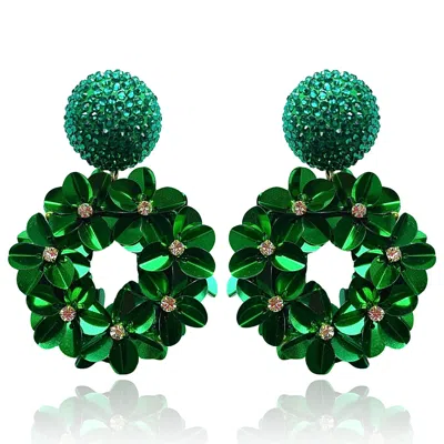 Pinar Ozevlat Women's Green Petite Yasmine Hoops Emerald