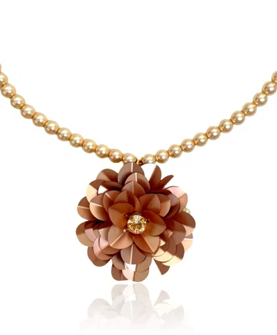 Pinar Ozevlat Women's Neutrals Floravelle Necklace Champagne In Brown