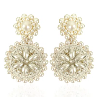 Pinar Ozevlat Women's Neutrals Flower Drop Pearl In Yellow