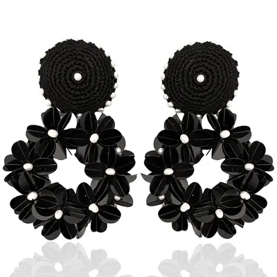 Pinar Ozevlat Women's Petite Yasmine Hoops Black