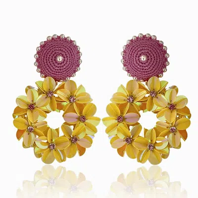 Pinar Ozevlat Women's Petite Yasmine Hoops Yellow