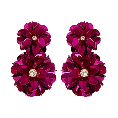 Pinar Ozevlat Women's Pink / Purple Blossom Drop Earrings Fuchsia In Multi