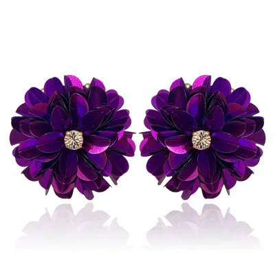 Pinar Ozevlat Women's Pink / Purple Blossom Studs Purple In Multi