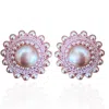 Pinar Ozevlat Women's Pink / Purple Blush Pearl Studs In Multi
