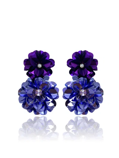 Pinar Ozevlat Women's Purple Blossom Drops Iris & Lavender