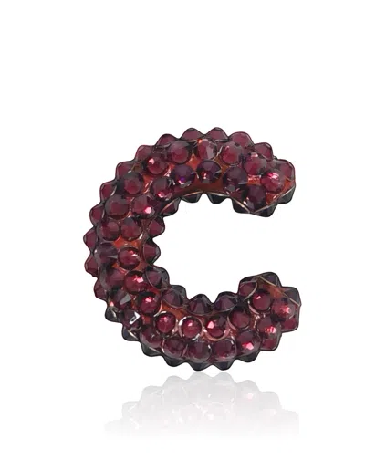 Pinar Ozevlat Women's Red Lily Ear Cuff Burgundy In Brown