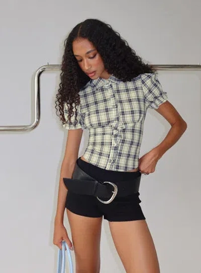 Pincess Polly Maxfield Collared Button Up Blouse Top In Multi