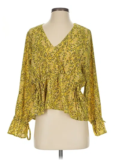 Pre-owned Pinch 3/4 Sleeve Blouse In Yellow