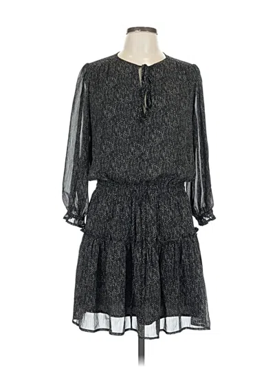 Pre-owned Pinch 3/4 Sleeve Top Black Tie Neck Tops