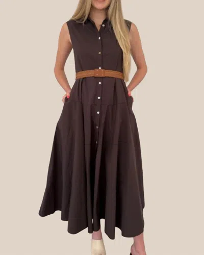 Pinch Addison Cinched Midi Dress In Brown