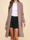 Pinch Adela Open Knitted Cardigan In Cocoa In Brown