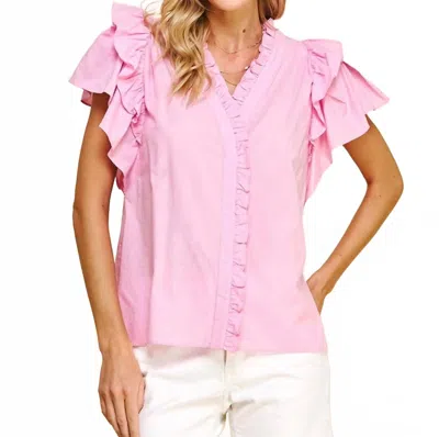 Pinch All Ruffled Up Blouse In Pink