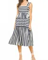 Pinch All You Need Stripe Midi Dress In Navy In Blue