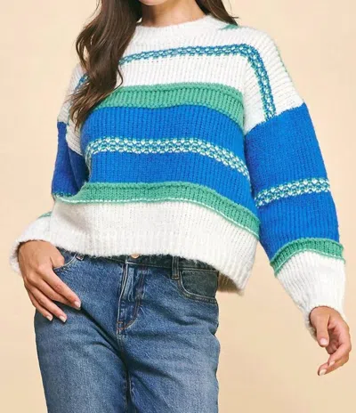 Pinch Apres Stripe Knit Sweater In Blue